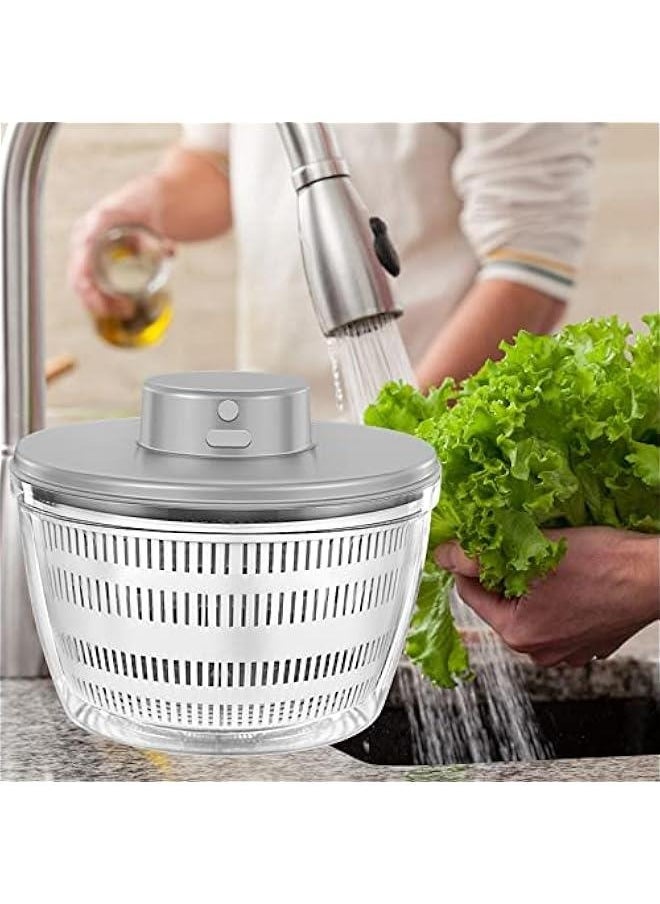 Generic Electric Salad Spinner,Automatic Salad Rotator,USB Chargeble Lettuce Spinner- Easy Water Drain System,Lettuce Cleaner and Dryer for Home Kitchen Washing & Drying Leafy Vegetables (White)  - Image 5