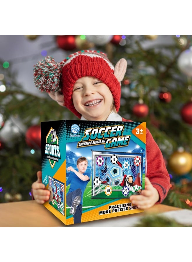 MIXDE Soccer Ball Game Set for Kids, Indoor Outdoor Backyard Toss Soccer Goal Game with Velcro Balls, Foldable Flannel Goals, Toddlers Gift for 3 4 5 6 7 8 Year Old Boy Toys Birthday - Image 2