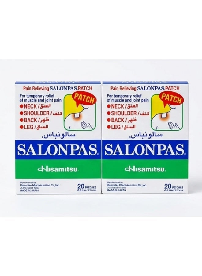 Salonpas Pain Relief Patches, 2pc * 20 pieces - Image 1