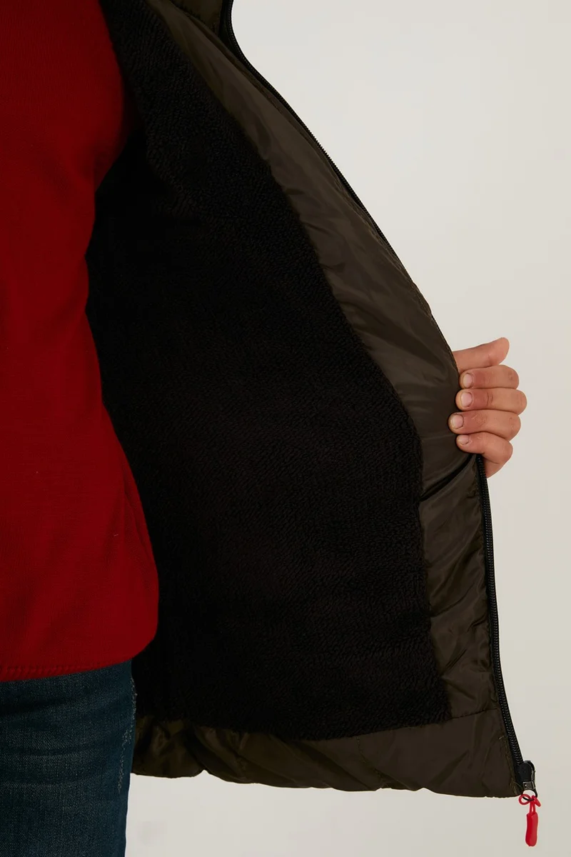 ليلا Plush Lined Removable Hooded Puffer Coat Boy's COAT 5763038