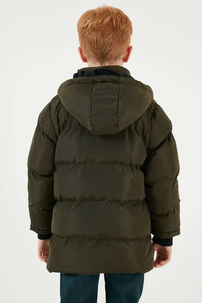 ليلا Plush Lined Removable Hooded Puffer Coat Boy's COAT 5763038