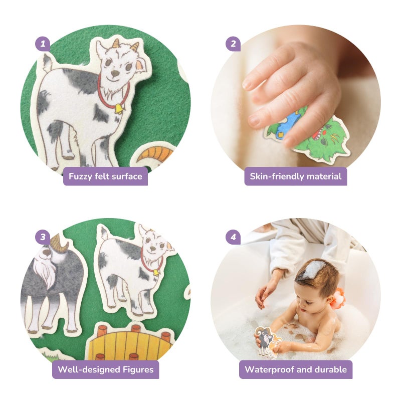 CHEFAN Felt/Flannel Board Story Set of 4, PRECUT Felt Pieces for Preschool Toddlers, Stone Soup, The Three Billy Goats Gruff, Jack and Beanstalk, The Boy Who Cried Wolf - Image 3