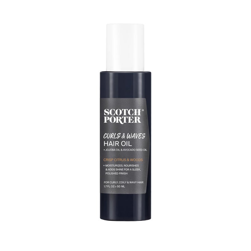 Scotch Porter Curls & Waves Hair Oil for Men | Seals in Moisture, Detangles & Prevents Frizz | Free of Parabens, Sulfates & Silicones | Vegan | 1.7oz - Image 1