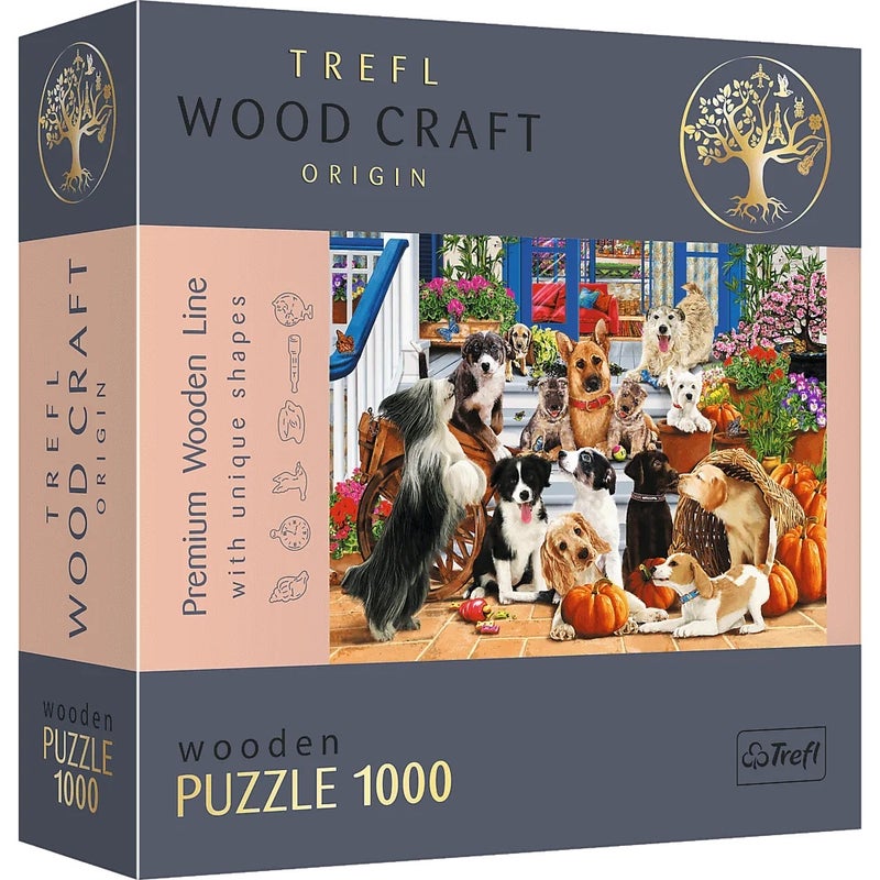Trefl - World Craft Doggy Friendship Wooden Puzzle 1000 Pieces - 20149 - Image 1