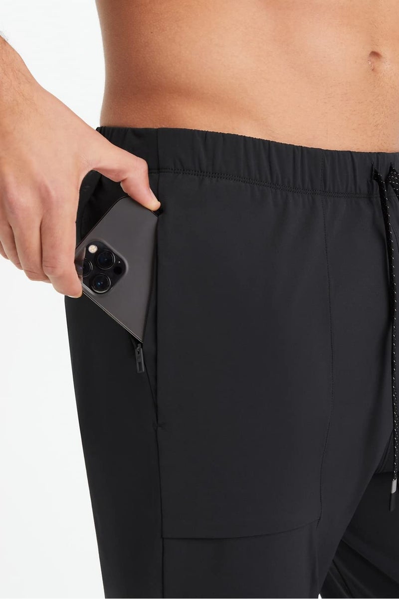 Fabletics Men's The One Jogger, Quick-Dry, Hidden Pockets, Zip Pockets, UPF Protection, Anti-Stink, Lightweight, L/Regular 29 in | 29, Black - Image 3