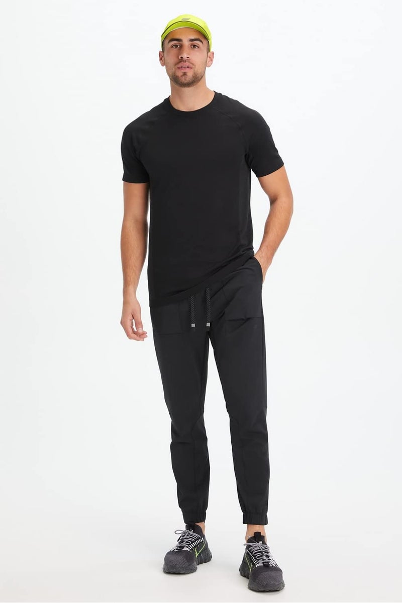 Fabletics Men's The One Jogger, Quick-Dry, Hidden Pockets, Zip Pockets, UPF Protection, Anti-Stink, Lightweight, L/Regular 29 in | 29, Black - Image 2
