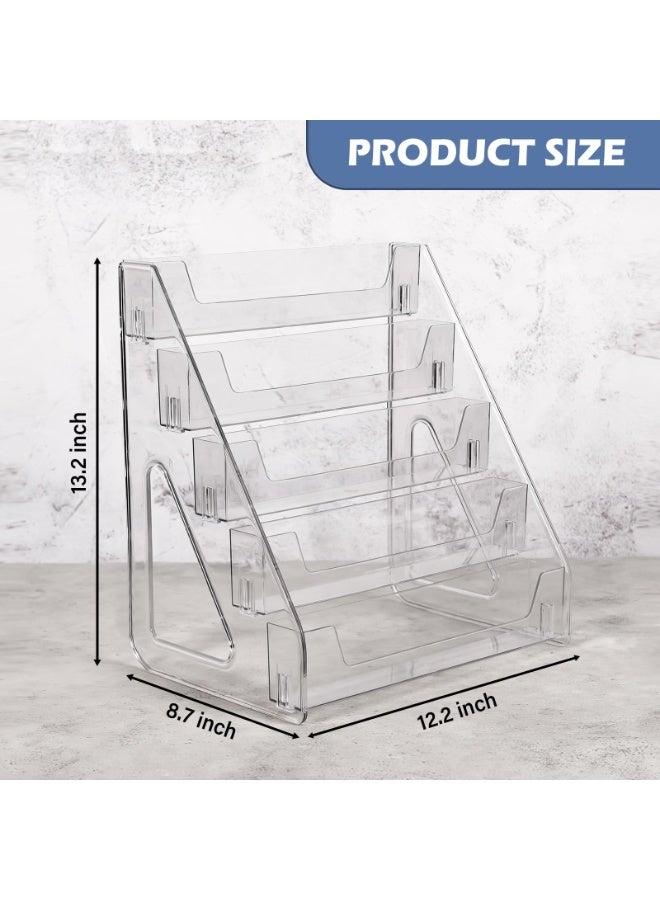 Upgraded 5-Tier Clear Acrylic Card Display Stand, Organizer for Greeting Cards, Sports Cards, Postcards, Stickers, Brochures, Easy Snap-On Assembly with Increased Height & Thickness for - Image 4