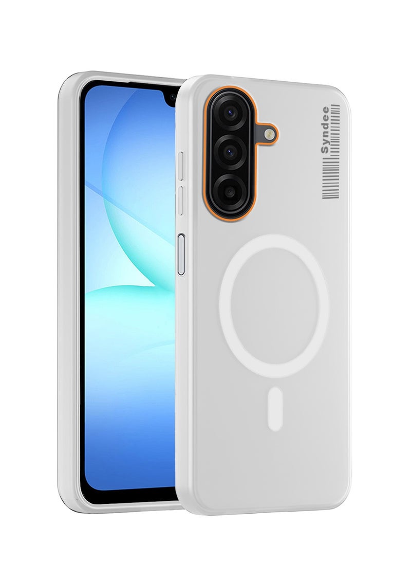 Syndee Samsung Galaxy A17 5G 2025 Syndee Series Hybrid Translucent Magsafe with Magnetic Charging Raised Camera Lips Elegant Look Case Cover (MCMPMN) - White - Image 1