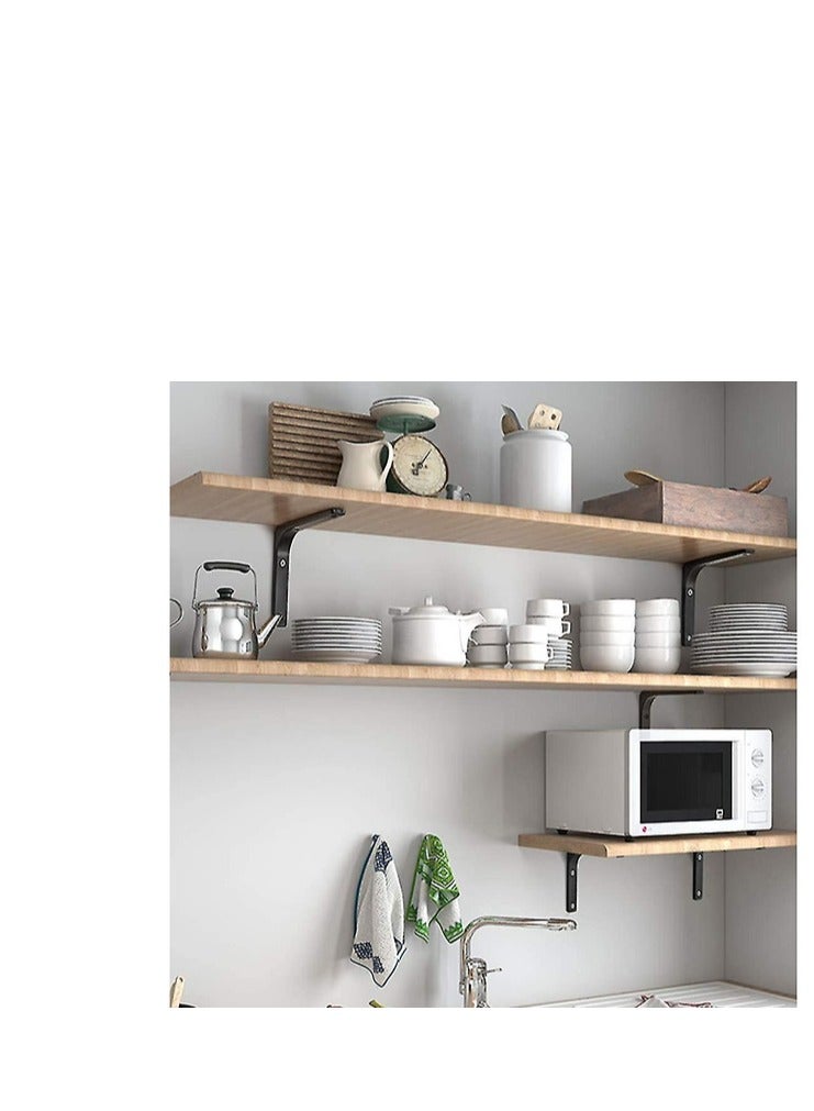 KNP KNP Grey light duty shelf brackets in a tripod style are designed for supporting shelves in various settings such as homes offices or workshops.  - Image 2