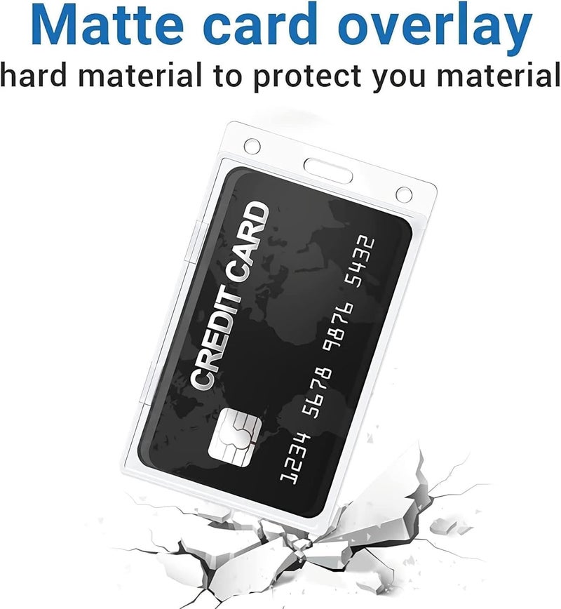 X spring Vertical Id Card Badge Holder, 10 Pack Rigid Plastic Id Card Protector Case W/Thumb Notch, Frosted Clear Vertical Hard Plastic Id Card Holders, Slot And Chain Holes For School Nurse Staff - Image 4