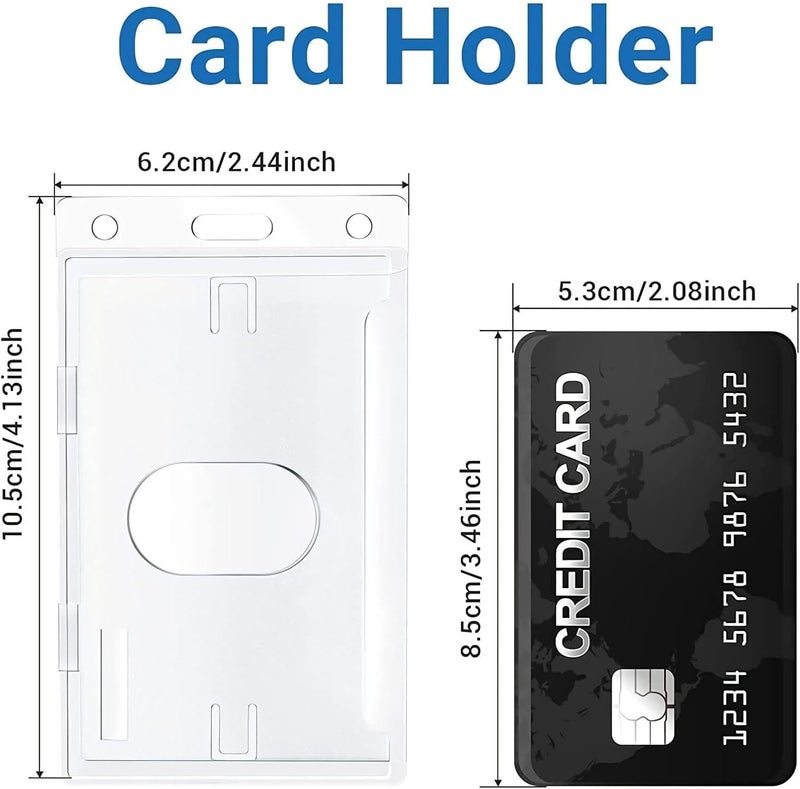 X spring Vertical Id Card Badge Holder, 10 Pack Rigid Plastic Id Card Protector Case W/Thumb Notch, Frosted Clear Vertical Hard Plastic Id Card Holders, Slot And Chain Holes For School Nurse Staff - Image 5