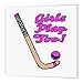 3DROSE 3dRose ht_116321_2 Girls Play Too Pink Field Hockey Stick and Ball Sports Design Iron on Heat Transfer for White - Image 2