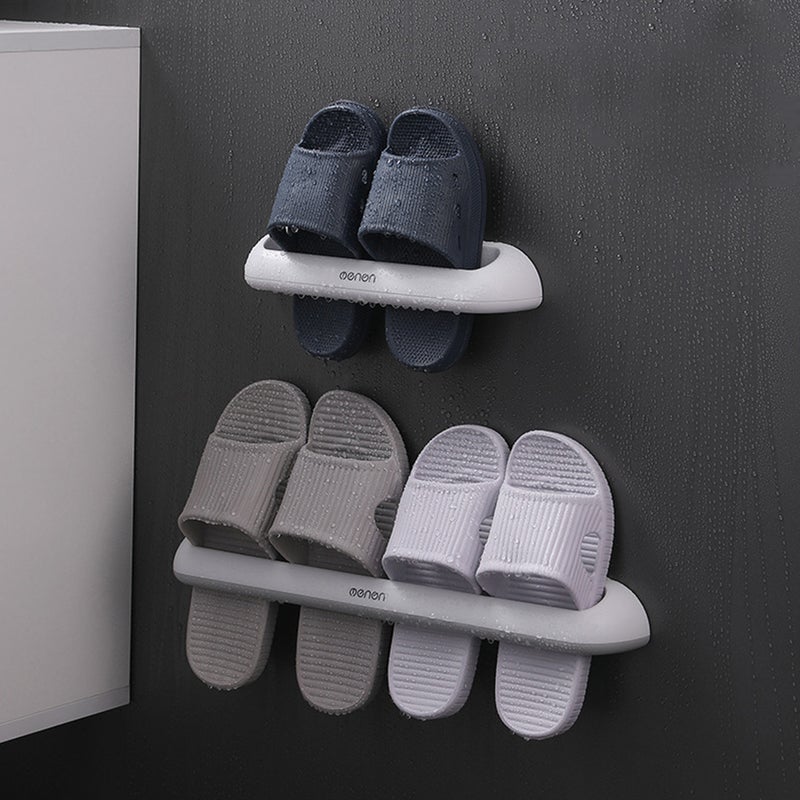 Bathroom Slippers Rack Wall Mounted Shoe Organizer Rack Slippers Holder Shoes Hanger Self Adhesive Shoes Storage Holder Bathroom Storage Organizer - Image 2