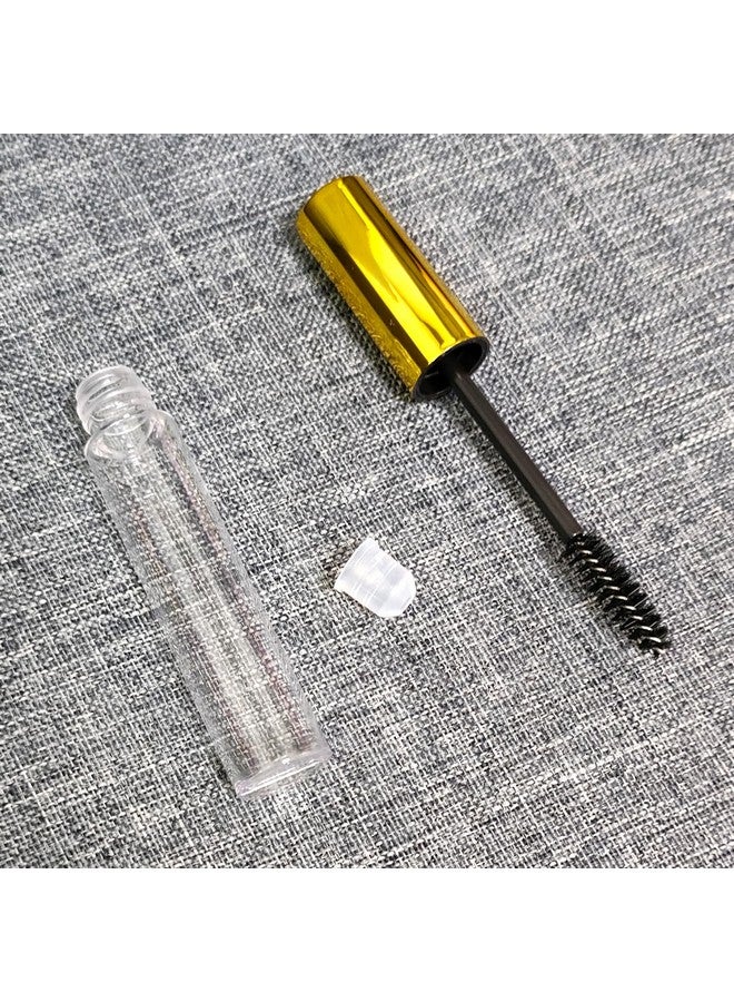 KEAIYYJ Empty Mascara Tube and Wand Castor Oil Dispensers Eyelash Brush Spoolies Refillable Cosmetic Containers Bottles Gold 10 ml 5 Pack - Image 2