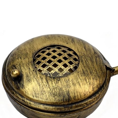 DSH Charcoal Incense Burner, Loban Burner With Handle, Dhoop Dhuni Burner Sambrani Dhoop, Resin & Home Office Temple Prayer Butler(Round) - Image 5