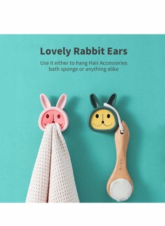 Y&D Kitchen Towel Holder, Rabbit Shaped Self Adhesive Dish, Wall Mounted Kids Hand Hook, Ideal as Bathroom, Shower or Outdoor Holders, No Drilling Required ( 6 Pack )  - Image 5
