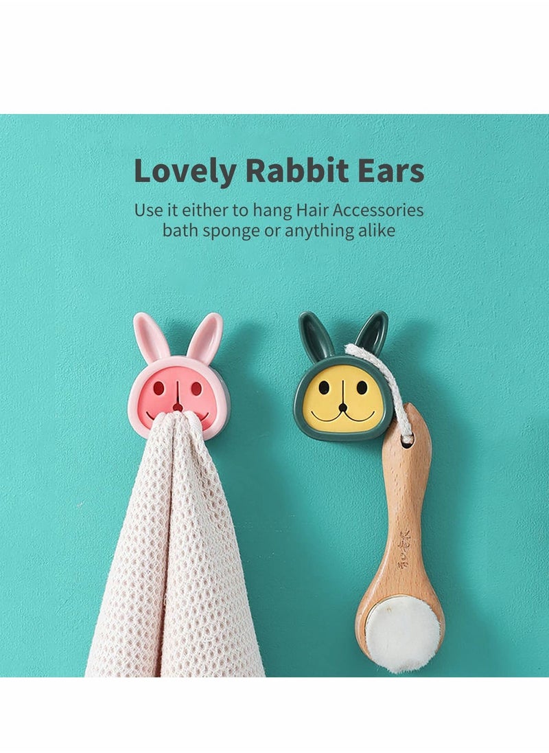 Y&D Kitchen Towel Holder, Rabbit Shaped Self Adhesive Dish, Wall Mounted Kids Hand Hook, Ideal as Bathroom, Shower or Outdoor Holders, No Drilling Required ( 6 Pack )  - Image 5