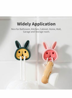 Y&D Kitchen Towel Holder, Rabbit Shaped Self Adhesive Dish, Wall Mounted Kids Hand Hook, Ideal as Bathroom, Shower or Outdoor Holders, No Drilling Required ( 6 Pack )  - Image 4
