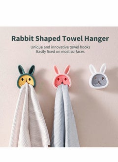 Y&D Kitchen Towel Holder, Rabbit Shaped Self Adhesive Dish, Wall Mounted Kids Hand Hook, Ideal as Bathroom, Shower or Outdoor Holders, No Drilling Required ( 6 Pack )  - Image 2