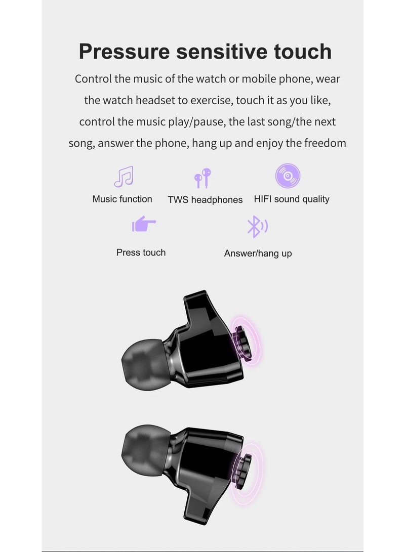 AROAQ GT66 Smart Watch with Earbuds 1.39 Inch Round Fitness Tracker with Heart Rate Sleep Monitoring and 100+ Sport Modes for Men and Women - Image 2