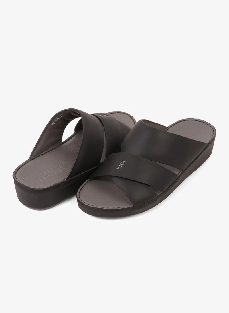 اومو كافالير UOMO CAVALIER MEN'S ELITE LEATHER ARABIC SANDALS BLACK