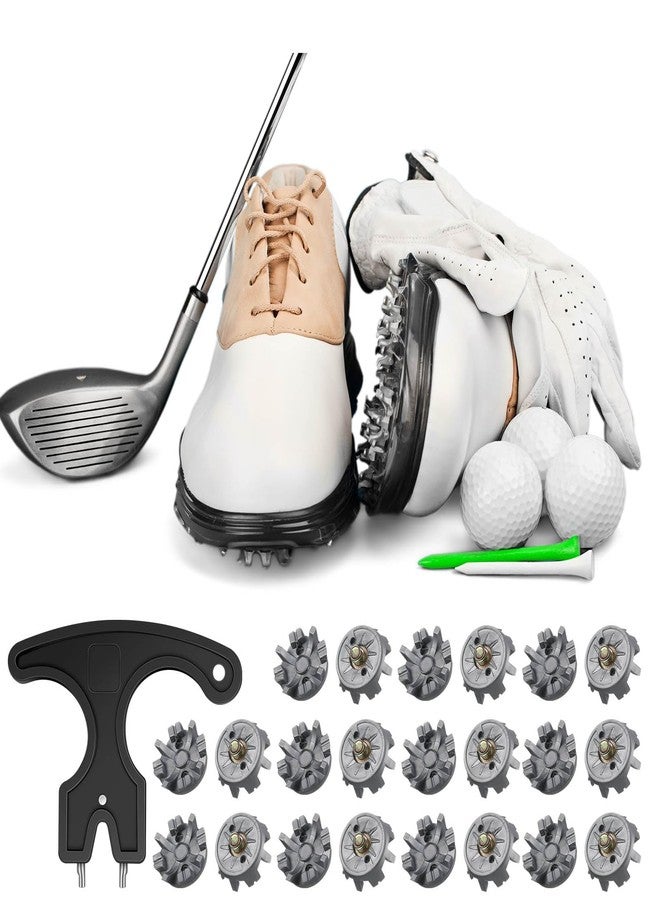 Cozypower 51 Pcs Golf Cleats Set 50 Golf Shoe Spikes Replacements with 1 Cleats Spanner Metal Thread Screw 6 mm Dia for Cricket Shoe Player(Gray) - Image 5