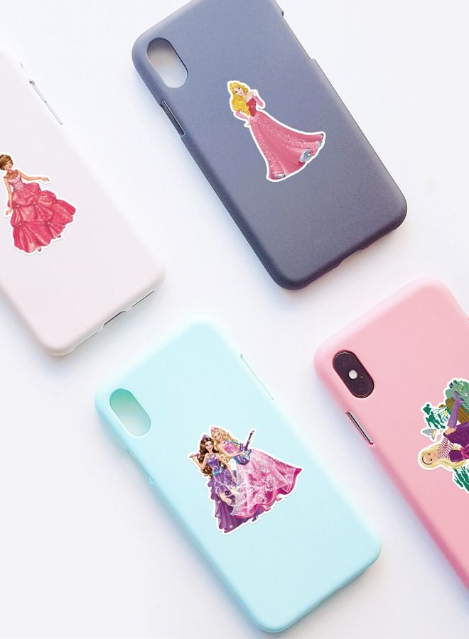 50 Pieces Disney Princess Mobile Phone Luggage Refrigerator Decoration Waterproof Stickers - Image 2