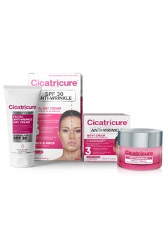 CICATRICURE Cicatricure Anti-Wrinkle Day + Night Cream Bundle: Advanced 24-Hour Facial Care, Targets Fine Lines, Deep Hydration, for Youthful Skin Appearance 