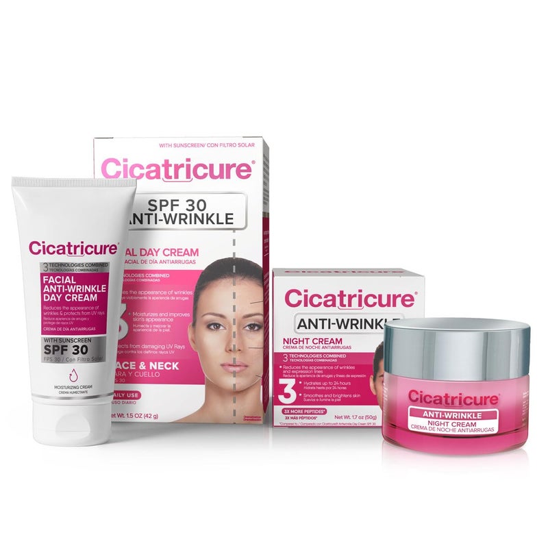 Cicatricure Anti-Wrinkle Day + Night Cream Bundle: Advanced 24-Hour Facial Care, Targets Fine Lines, Deep Hydration, for Youthful Skin Appearance - Image 1