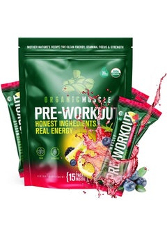 Organic Pre Workout Powder For Men & Women Single Serving Vegan Pre Workout Packets For Endurance Strength & Focus Natural Pre Workout Powder Passionfruit Guava 15 Packets…