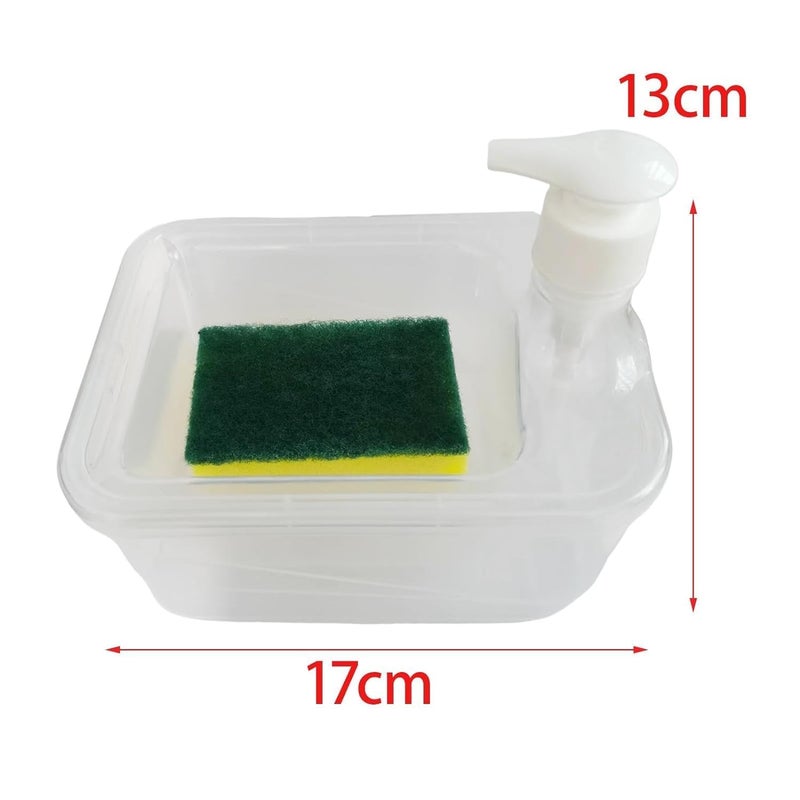 Nityasiddh Double Layer 2 in 1 Liquid soap Dispenser with Pump and Sponge Holder Dishwasher Liquid Holder bathroo, Kitchen Liquid Dispenser - Image 3