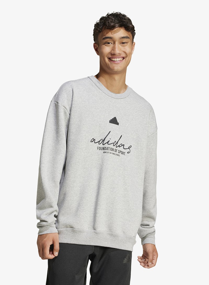 Adidas Brand Love Fleece Sweatshirt - Image 1