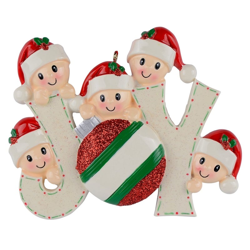 WorldWide MAXORA Joy Family of 5 Personalized Ornaments - Image 1