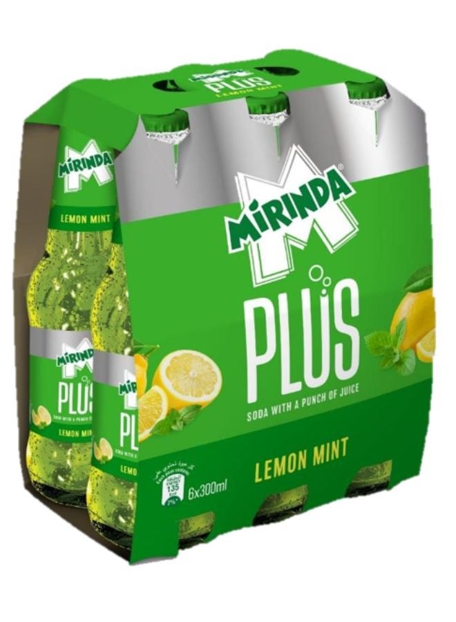 Mirinda Plus Sparkling Lemon & Mint Bottle 6 x 300ml - Image 1