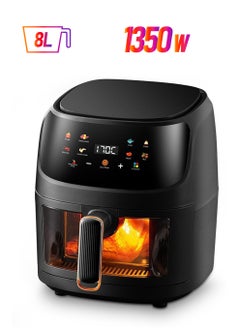 HEROCKX Air Fryer Non-Fryer 8L Oil-Free Fryer Touch Smart Electric Fryer Large Capacity, No Oil, Overheat Protection, Fully Automatic Healthy Fryer, No Oil, LCD Display  (Black)  - Image 1