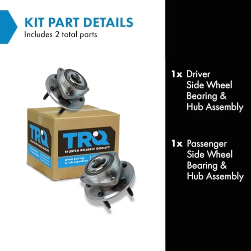 TRQ 2 Piece Wheel Bearing & Hub Assembly Set Compatible with 2016-2017 Buick Cascada 2012-2017 Verano 2013-2017 Cadillac ATS 2014-2016 ELR 2014-2015 Chevrolet Cruze 2011-2015 Volt - Image 2