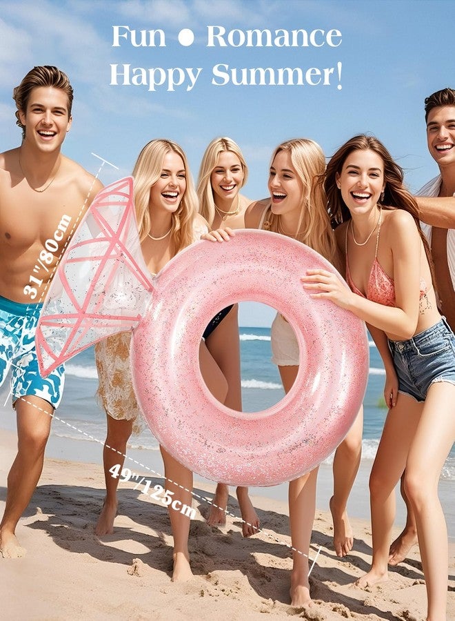 HeySplash Pool Floats, Inflatable Diamond Ring Pool Float, Large Engagement Ring Floatie for Bachelorette Party, Swim Tube River Lake Wedding Bride Stagette Decor Fun Toy Raft Adults, Rose Gold - Image 5
