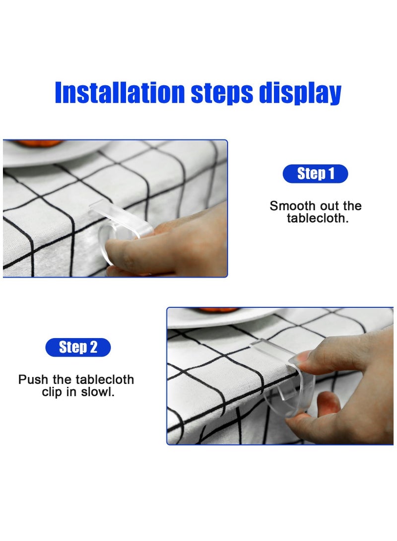 SOLARAE 30pcs Transparent Plastic Table Cloth Clips, Clear Tablecloth Clips Table Cloth Fixing Table Cloth Holder Clips Picnic Tablecloth Clamps for Indoor Outdoor Home Camping Picnic - Image 5