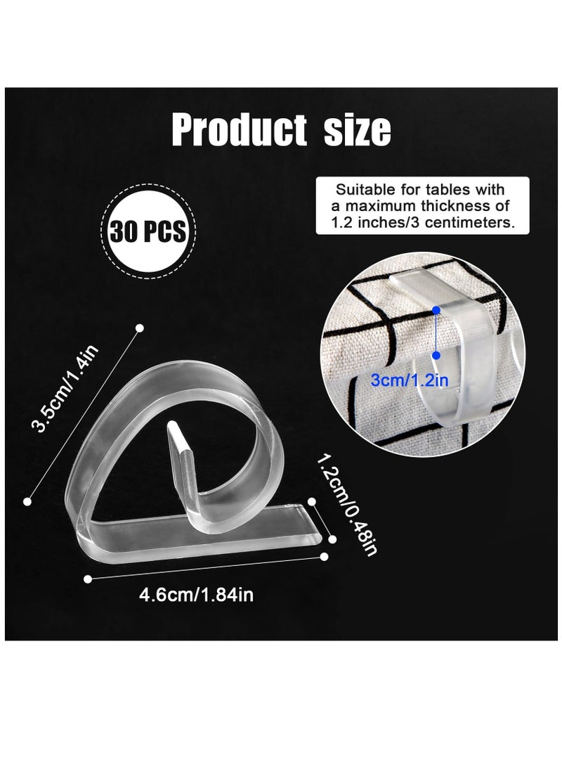SOLARAE 30pcs Transparent Plastic Table Cloth Clips, Clear Tablecloth Clips Table Cloth Fixing Table Cloth Holder Clips Picnic Tablecloth Clamps for Indoor Outdoor Home Camping Picnic - Image 2
