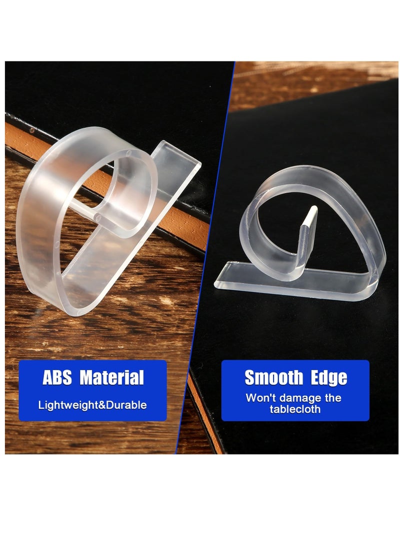 SOLARAE 30pcs Transparent Plastic Table Cloth Clips, Clear Tablecloth Clips Table Cloth Fixing Table Cloth Holder Clips Picnic Tablecloth Clamps for Indoor Outdoor Home Camping Picnic - Image 4