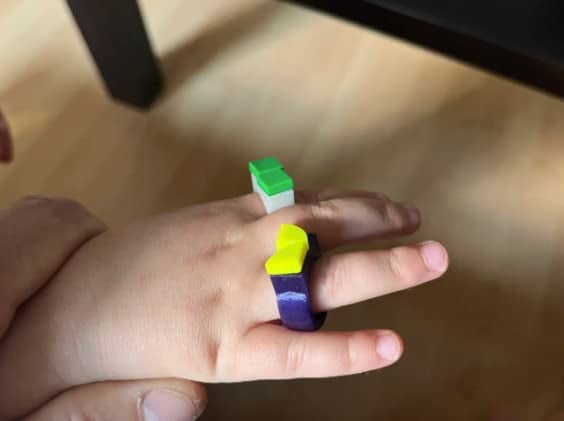 CERO ® 3D Printed Brick Ring for 5 Years Old | Compatible with Lego Technic (Blue) - Image 3