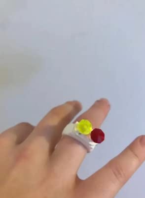 CERO ® 3D Printed Brick Ring for 5 Years Old | Compatible with Lego Technic (Blue) - Image 2