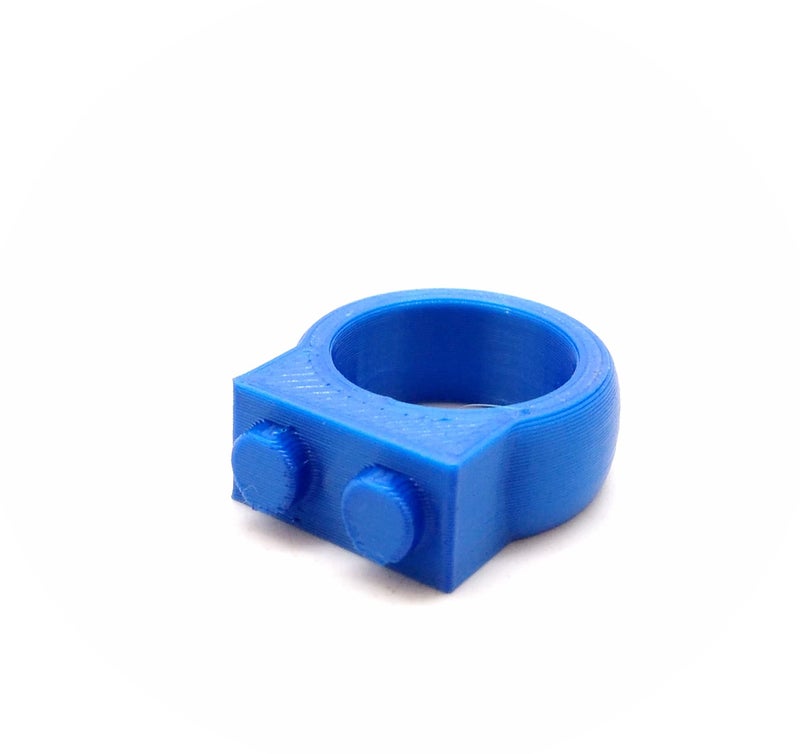 CERO ® 3D Printed Brick Ring for 5 Years Old | Compatible with Lego Technic (Blue) - Image 5