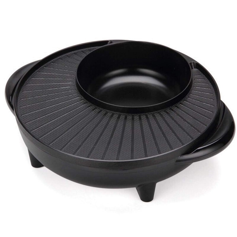 Credly Multi Functional Electric BBQ Hotpot Non Stick Double Layer Barbecue Grill pan Tandoori 2 in 1 for All Type of Food - Image 3