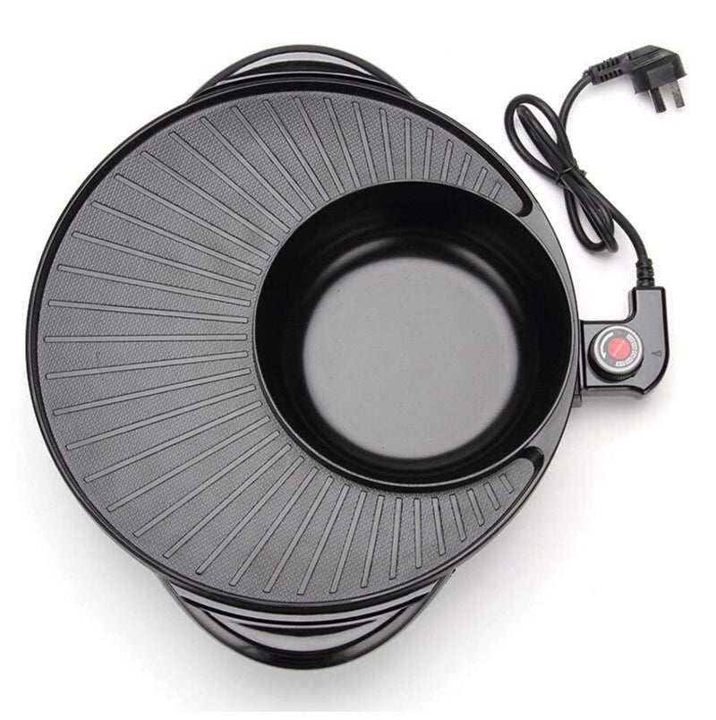 Credly Multi Functional Electric BBQ Hotpot Non Stick Double Layer Barbecue Grill pan Tandoori 2 in 1 for All Type of Food - Image 4