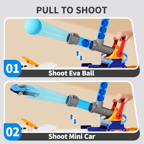 BLF FUN Truck Toys for Kids EVA Ball Launcher Car Toys for Boys 35 Foldable Toy Truck with Light  Sound Shooting Transport Toy Car Playset Christmas Birthday Gifts for Kid Boys Age 3 4 5 6 Years Old - Image 5