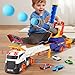 BLF FUN Truck Toys for Kids EVA Ball Launcher Car Toys for Boys 35 Foldable Toy Truck with Light  Sound Shooting Transport Toy Car Playset Christmas Birthday Gifts for Kid Boys Age 3 4 5 6 Years Old - Image 2