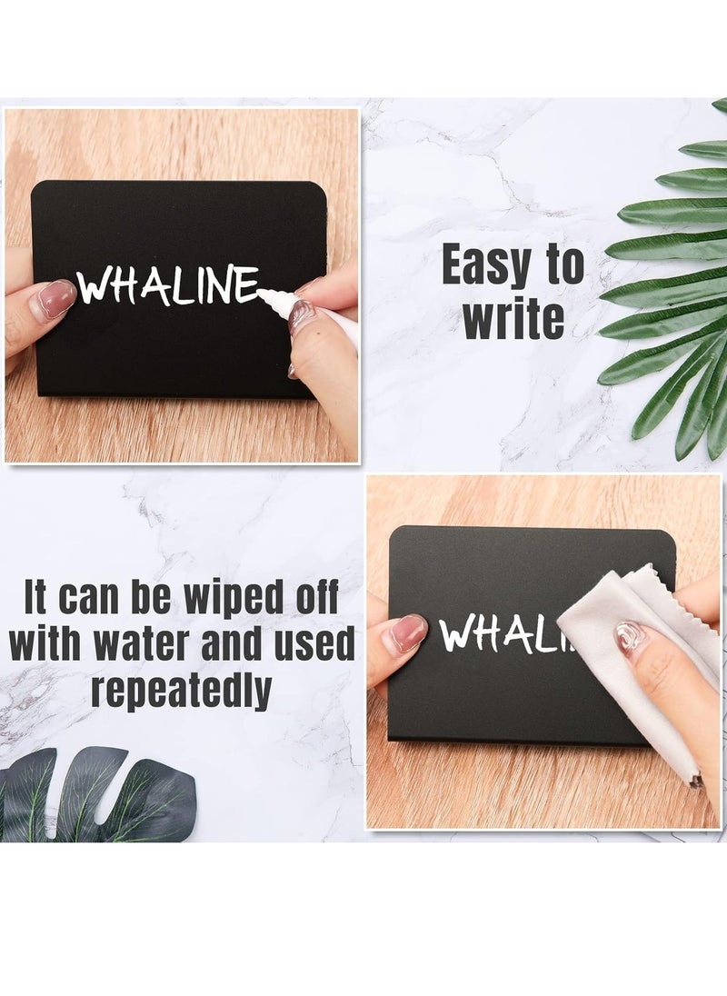 Bukela 12 Pack Mini Chalkboard Signs with 3 Marker Pens and 1 Gray Cleaning Cloth Small Black Chalk Board Signs Erasable Rectangle Chalkboard for School Message Board Sign Wedding Birthday Party  - Image 3