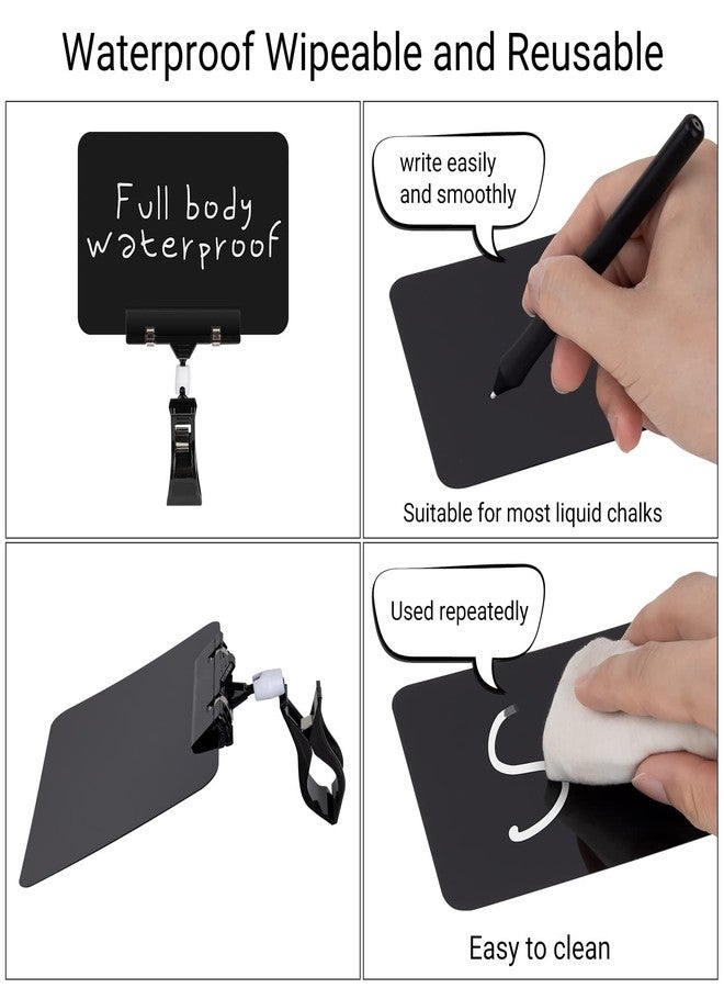 Ayuanb Mini Plastic Chalkboard Sign with Clip, 10 PCS 5.7 x 3.9 Inch Erasable Blackboard Price Tags for Supermarket Retail Store Clothing Rack Merchandise Shelf Basket - Image 5