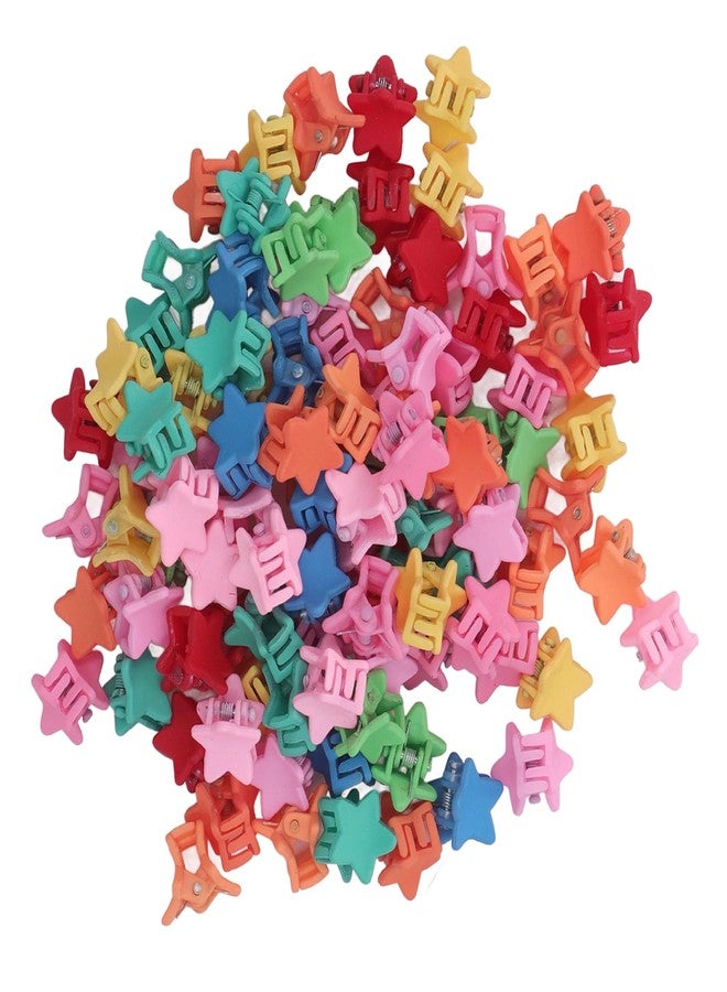 Sonew 100pcs Mini Hair Claw Clips, Assorted Color Cute Star Hair Barrettes for Fine Hair Small Hair Accessories for Girls Kids - Image 1